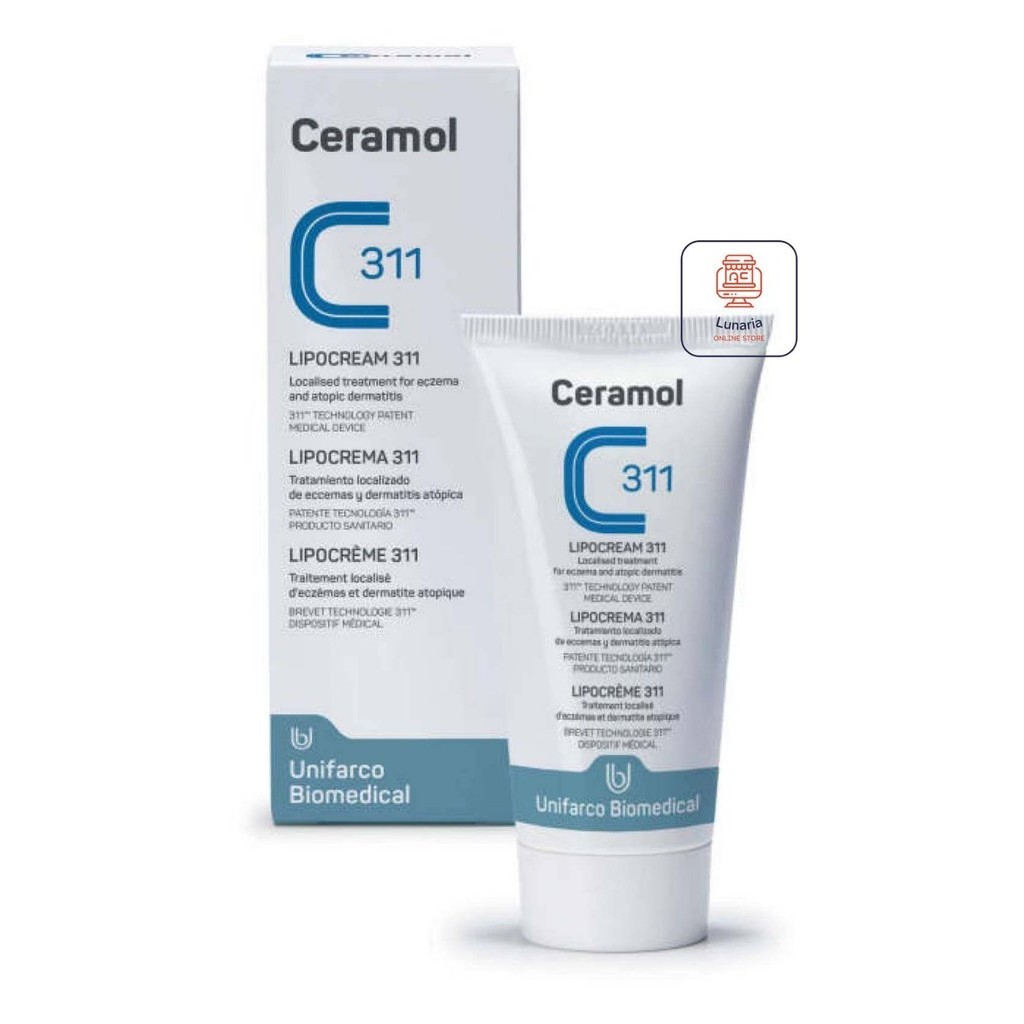 Ceramol Lipo Cream 311 เซรามอล ไลโปครีม นำเข้าจากอิตาลี ช่วยลดปัญหาผิวติดสาร ผิวที่แพ้ สูตรเข้มข้น ขนาด 50 ml.