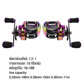 รอกหยดน้ำ รอกเบท รอกตกปลา ลอกเบสหยดน้ำ ลอกตกปลา 20+1BB 7.2:1 รอก รอกเบสหยดน้ำ ความเร็วสูง กําลังการผลิตไฟฟ้า 10KG