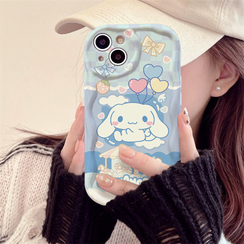 【 สต ๊ อกพร ้ อม 】 น ่ ารัก Love Cinnamoroll เคสโทรศัพท ์ หยักขอบโค ้ งเข ้ ากันได ้ กับ iPhone 11 12 13 14 15 Pro Max 6 7 8 Plus XR XS Max