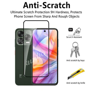 Nubia V80 Design 4G Nubia V70 Design 4G 2in1 กระจกนิรภัยฟิล์มสําหรับ ZTE Blade V70 Design BladeV70 4G ป้องกันหน้าจอนุ่ม HD เลนส์กล้องฟิล์มสําหรับ ZTE Nubia V70 4G ป้องกันหน้าจอฟิล์มโทรศัพท์
