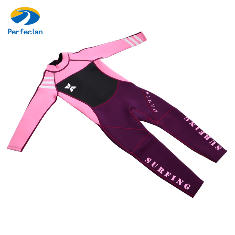 Perfeclan ชุดเอตสูทว่ายน้ํา Neoprene ขนาด 2.5 มม. เต็มตัวสําหรับเด็กผู้หญิง