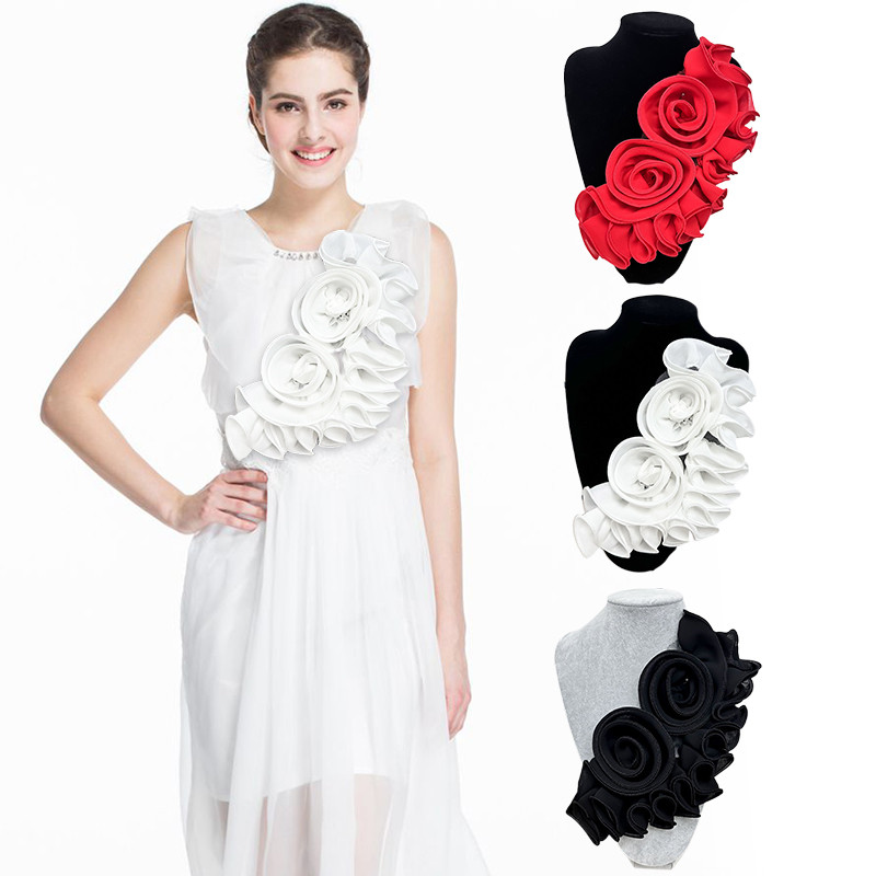 คู่มือสามมิติดอกไม้เข็มกลัดตกแต่งลูกไม้หน้าอกดอกไม้ตาข่ายผู้หญิง ทําเอง ชุดแต่งงานขาอุปกรณ์เสริม เสื้อยกทรง - รูปที่ 4