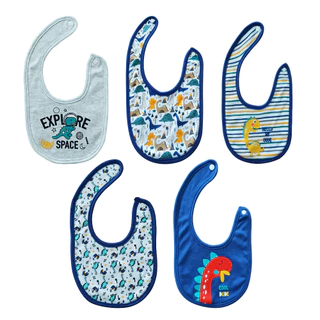 Kiddiezoom 5 ชิ้น/เซ็ตผ้ากันเปื้อนเด็กผ้าพันคอสามเหลี่ยมผ้าฝ้ายทารกผ้าพันคอ Bib ทารกแรกเกิด Feeding ผ้าเช็ดน้ําลาย