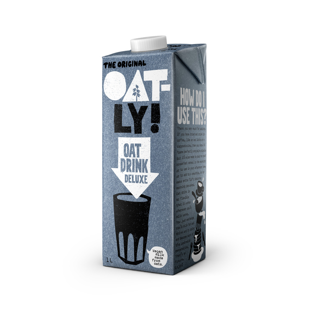 Oatly-Drinks-Deluxe นมข้าวโอ๊ต รสชาติโอ๊ตเข้มข้น Plant based milk Oat Milk นมวีแกน แพ้แลคโตส นมโอ๊ต 