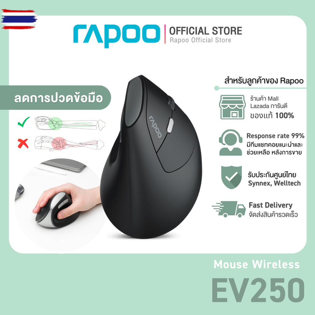 Rapoo รุ่น EV250 Silent Wireless Optical Mouse