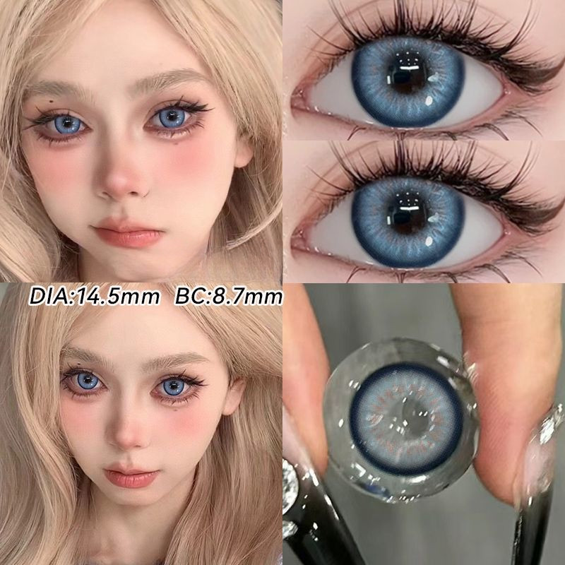 （COD）-100~-600 2pcs+BOX 🔥คอนแทคเลนส์สี🔥 คอนแทคเลนส์รายปี คอนแทคเลนส์ คอนแทคเลนส์สายตาสั้น 14.0mm/14.