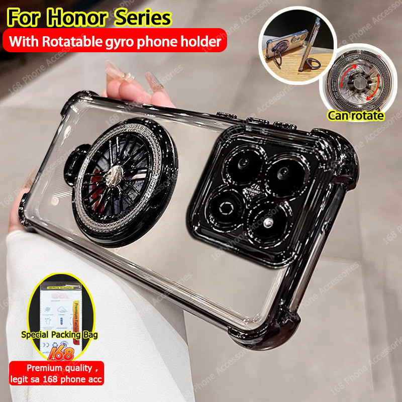 เคส Honor X7D X7C เคส Honor 400 5G 400 Lite Case เคสกันกระแทกแบบใสพร้อมฝาครอบกล้อง Stressrelief Gyro