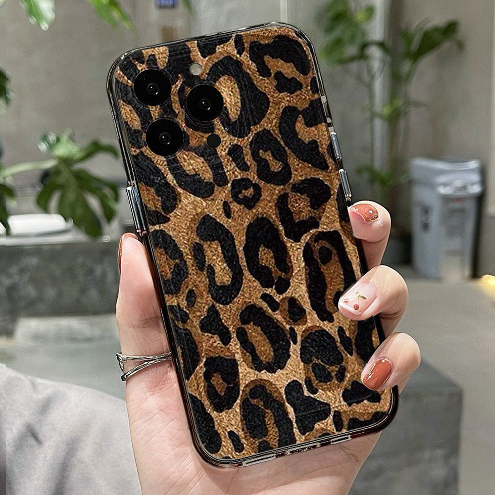 เสือดาว เคสโทรศัพท์ แบบนิ่ม สำหรับรุ่น iPhone 16 Pro 15 14 13 13PRO Max PROMAX 12 11 8plus 7plus 7 XR X XS Max SE 11Pro