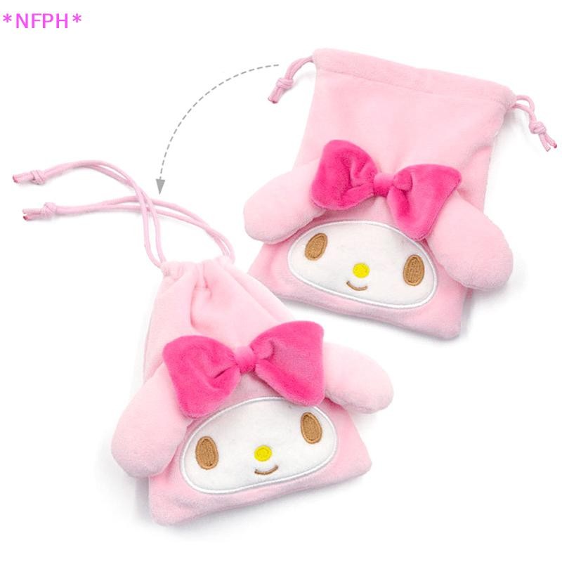 Nfph>sanrio Hello Kitty Kuromi การ์ตูนตุ๊กตา Drawstring กระเป๋าน่ารักเก็บกระเป๋า My Melody กระเป๋าเหรียญของขวัญวันหยุดสําหรับเด็กชายและเด็กหญิงใหม่