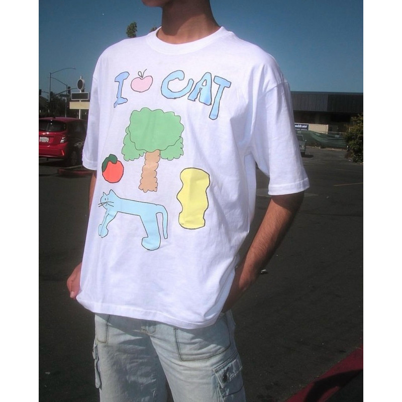 i love cat tee เสื้อทรง oversize สกรีนลาย (pre-order 7 days)