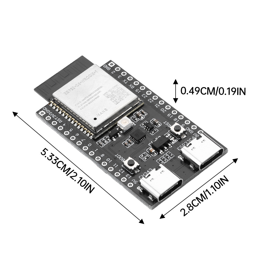 Pcbfun ESP32-C6 บอร์ดโมดูลทดลอง WiFi บลูทูธ ESP32-C6-WROOM-1 Dual TYPE-C