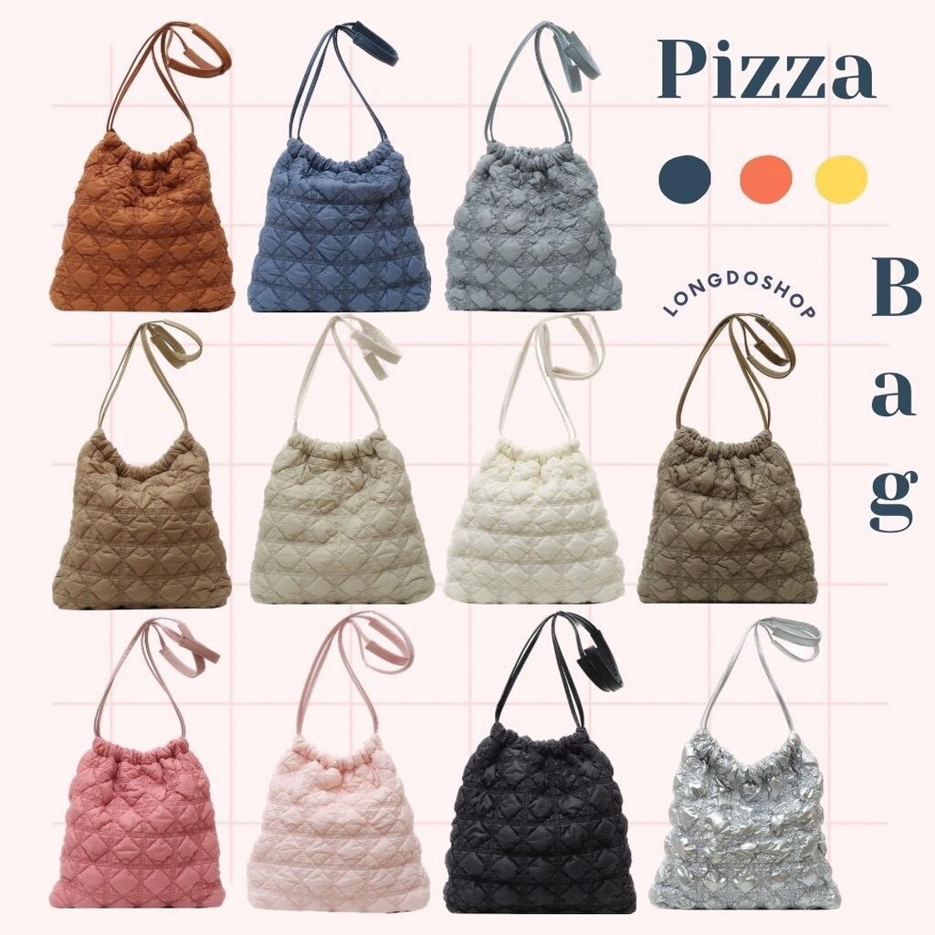 [ลดเพิ่ม15% ใส่โค้ด MENAW3 เฉพาะ13-15มี.ค.66] Pizza bag กระเป๋าสะพายข้างนุ่มนิ่ม มี11สี