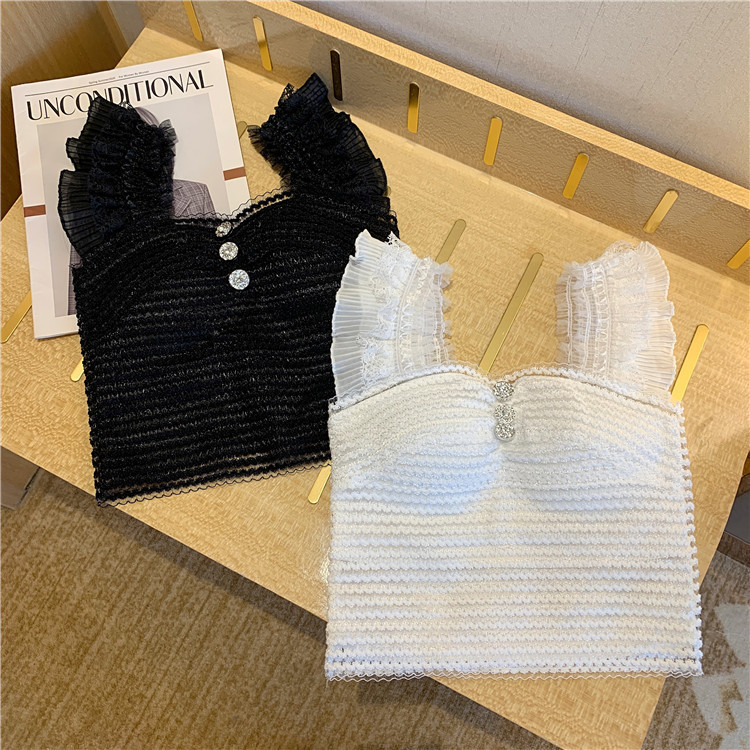 Chic  พร้อมส่ง  เสื้อกล้าม สายเดี่ยว งานซีทู ผ้าชีฟอง สุดเซ๊กซี่