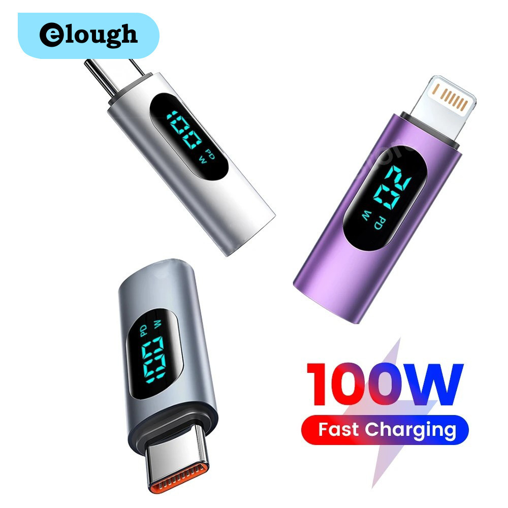 Elough OTG อะแดปเตอร์แปลงชาร์จ USB Type C ตัวเมีย เป็น Type C lOS ตัวผู้ เป็น USB-C ตัวเมีย สําหรับโทรศัพท์มือถือ แล็ปท็อป