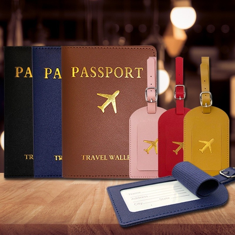 PU กระเป๋าหนังใส่พาสปอร์ต Passport สมุดใส่พาสปอร์ตหนังสือเดินทาง ปกพาสปอร์ต / ป้ายห้อยกระเป๋า ป้ายแขวนกระเป๋าเดินทาง