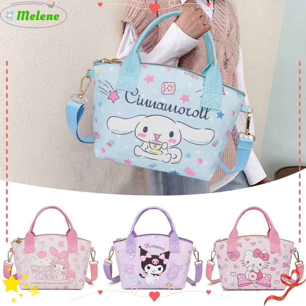 Melene กระเป๋าสะพายไหล่ สะพายข้าง หนัง PU ลายการ์ตูน Melody Cinnamorol Kuromi น่ารัก แฟชั่น สําหรับผู้หญิง