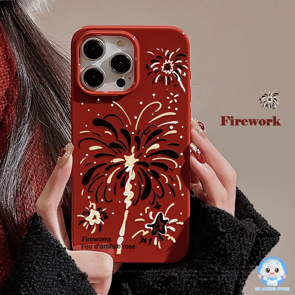 เคสโทรศัพท์มือถือ ซิลิโคน ลายดอกไม้ไฟ สําหรับ Iphone 15 X XR XM 14 11 12 13 PRO MAX GK1168