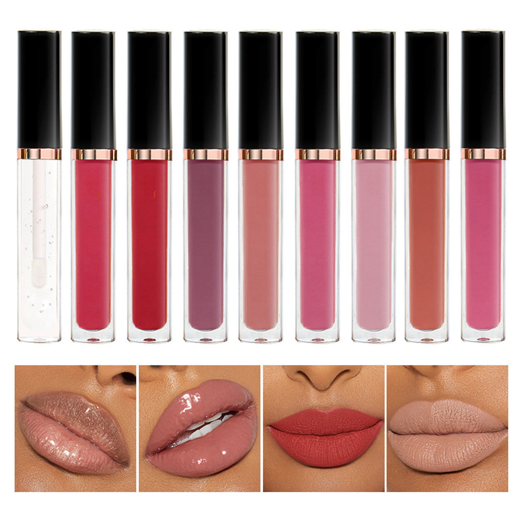 3 ชิ้นชุด neutral packing lip gloss ไม่มีโลโก้ rebranding แต่งหน้า -VL01