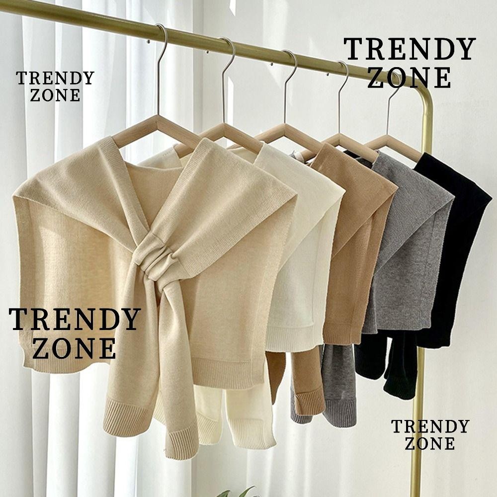 Trendyzone ผ้าคลุมไหล่ ผ้าพันคอ ผ้าถัก สีพื้น สําหรับผู้หญิง