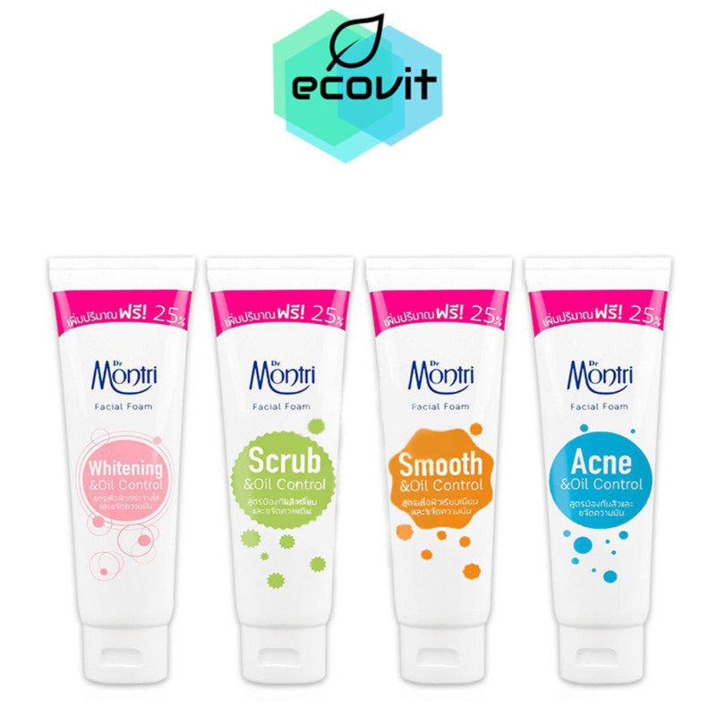 [หลอดใหญ่] โฟมล้างหน้า Dr. Montri Facial Foam ดร.มนตรี เฟเชียล โฟม [125 g.] วิปโฟม ล้างหน้า