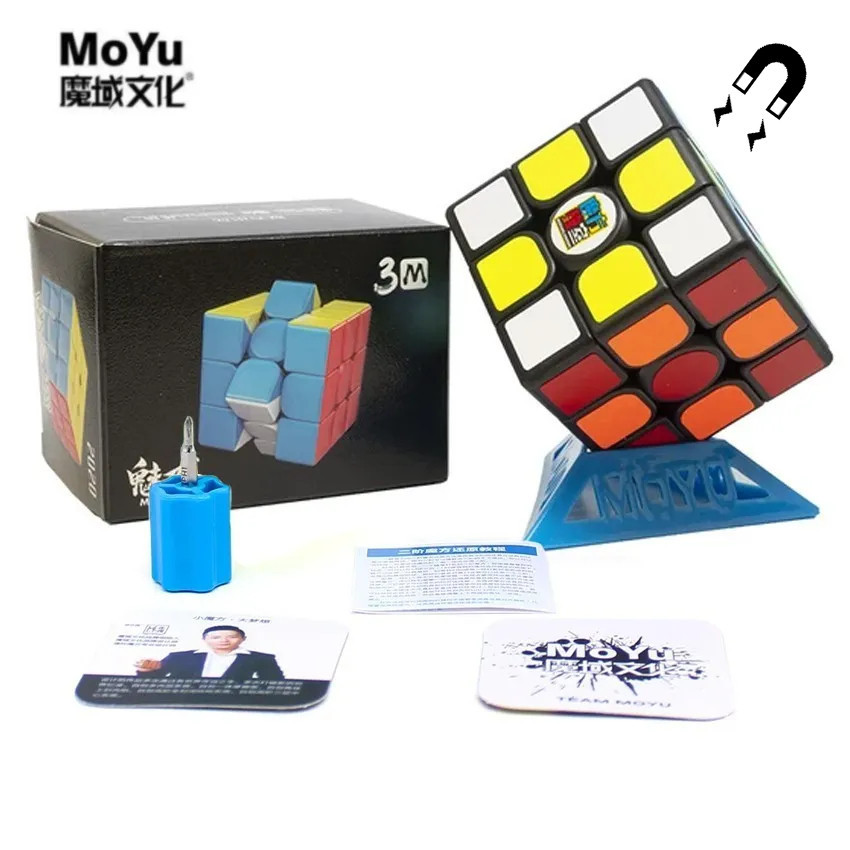 Moyu Meilong สติกเกอร์แม่เหล็ก สีดํา 3x3 ม. MFJS Meilong 3x3x3 ม. 3x3 ม.