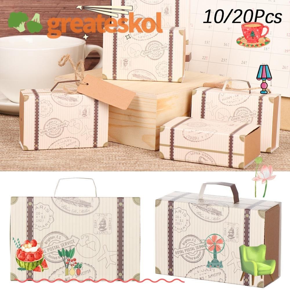 Greateskol 10/20 ชิ้น กล่องขนม ธีมคลาสสิก ของขวัญเด็ก ของเล่นเด็ก อุปกรณ์งานเลี้ยงวันเกิด กระเป๋าเดินทาง ขนาดเล็ก