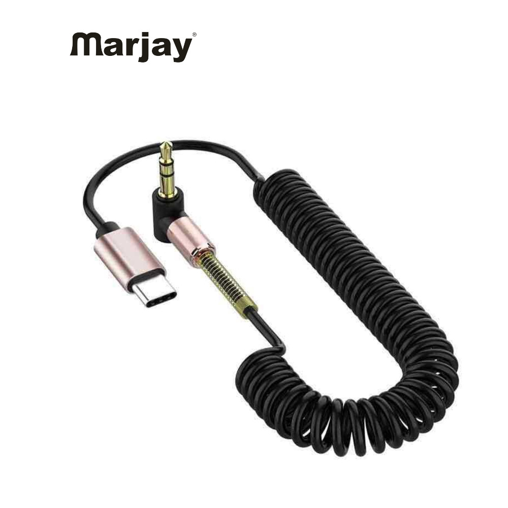 Marjay สายสัญญาณเสียงดิจิทัล type-c เป็น AUX ตัวผู้ 3.5 มม.