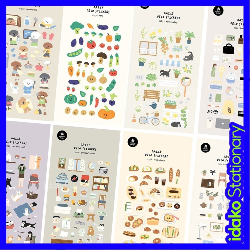 Idako Korea suatelier Fruit Supermarket Department Store สติกเกอร์ไนล่อน สําหรับติดตกแต่งสมุด ขนมขบเคี้ยว ผัก ST1150