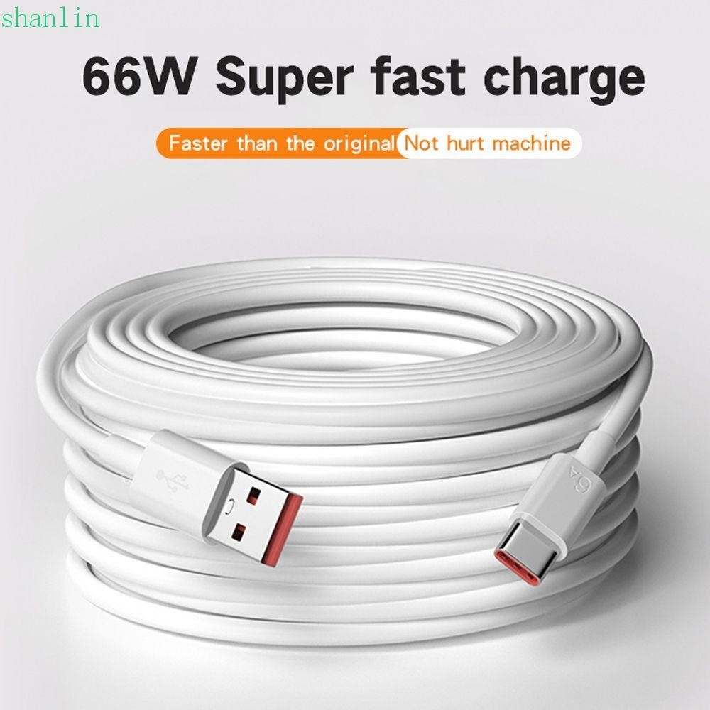 Shanlin สายเคเบิลข้อมูลดิจิทัล 6A 66W Type C USB 6A ชาร์จเร็ว 1 ชิ้น