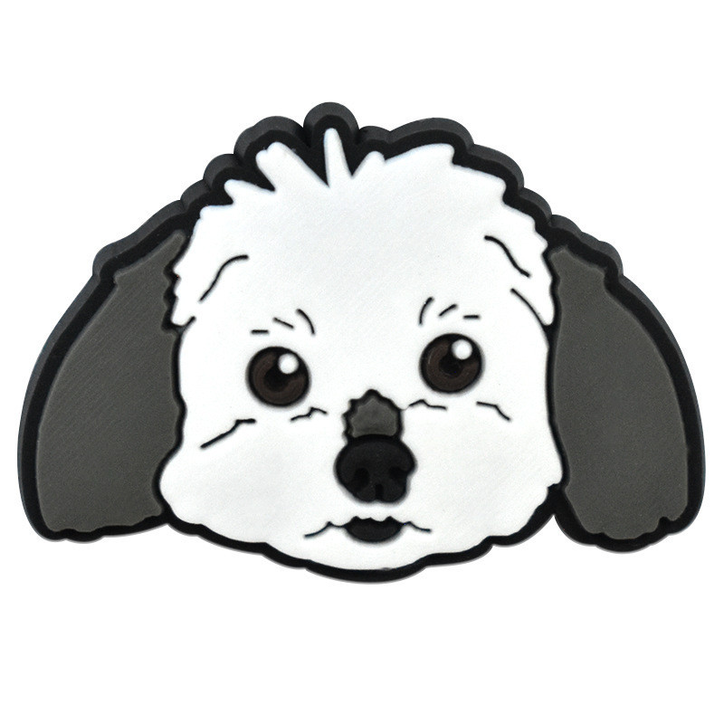 Jibbitz อุปกรณ์เสริมหัวเข็มขัด ยางนิ่ม กันน้ํา ลายการ์ตูนสุนัข ดอกไม้ สําหรับตกแต่งรองเท้า Crocs Diy
