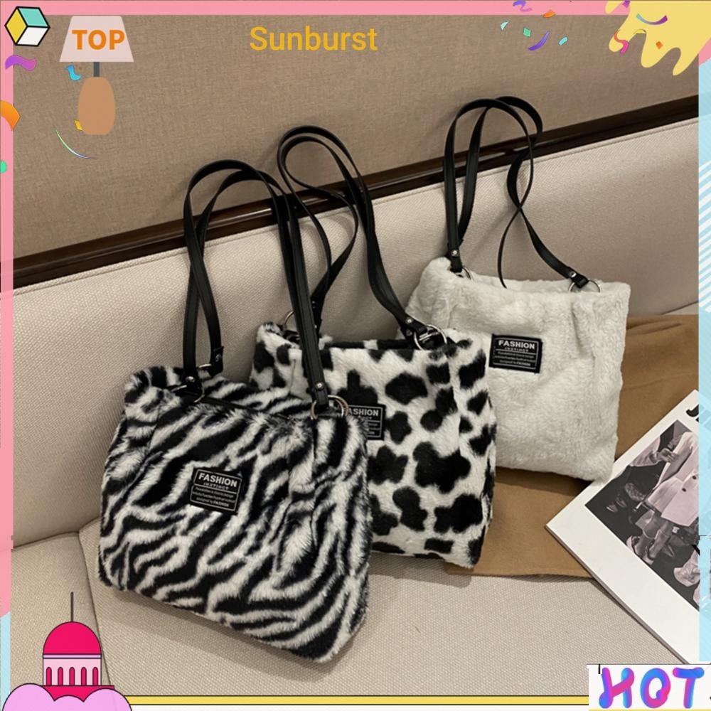 [Sunburst11.th] กระเป๋าถือ กระเป๋าสตางค์ แบบนิ่ม ลายม้าลาย วัวน่ารัก สําหรับผู้หญิง