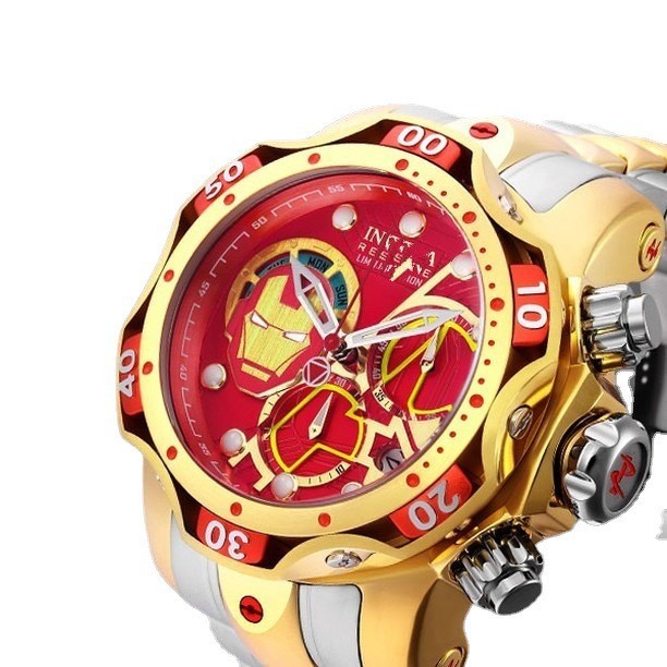 นาฬิกาข้อมือควอตซ์ INVICTA Iron Man สีแดง ขนาดใหญ่ สําหรับผู้ชาย