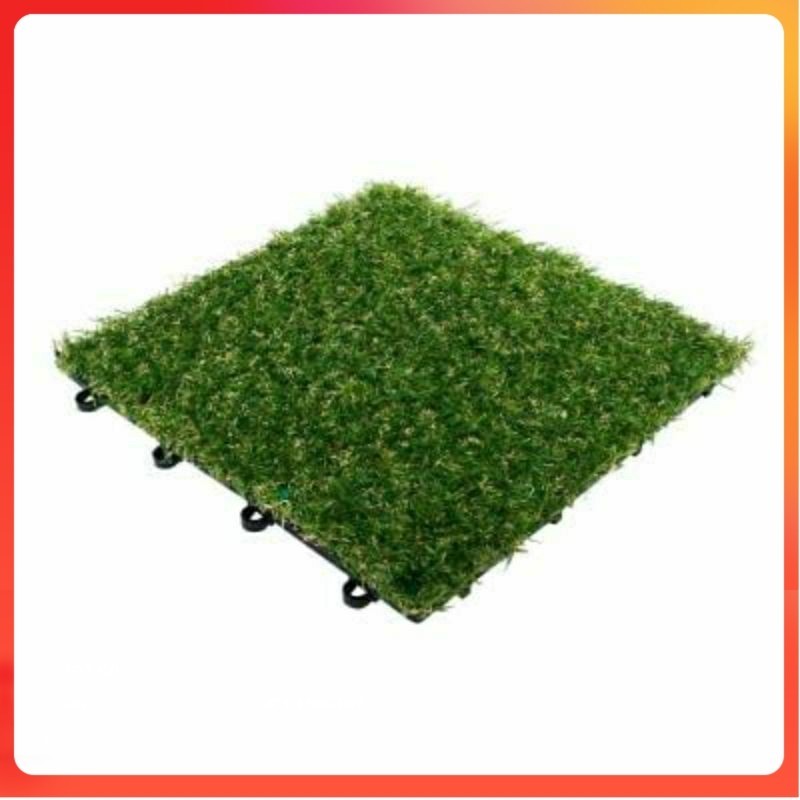 แผ่นหญ้าเทียมปูพื้น NATURE FONTE รุ่น AT002 ขนาด 30 x 30 x 2.5 ซม. สีเขียวแซมน้ำตาล