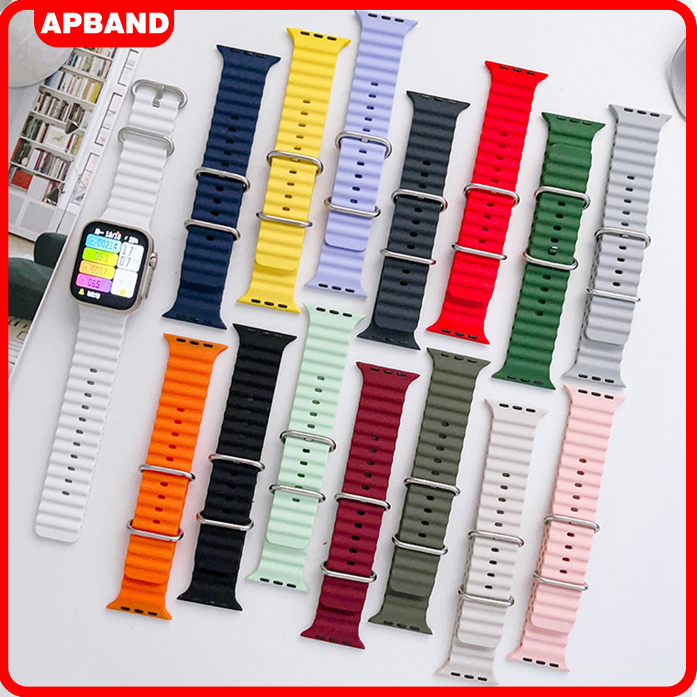 สายนาฬิกาซิลิโคนสำหรับ สมาร์ท for Smart Watch Ultra/SE 3 2 49มม Series 11/10 9 8 7 6 IWatch 46 44 40 45มม 42มม สายนาฬิกา