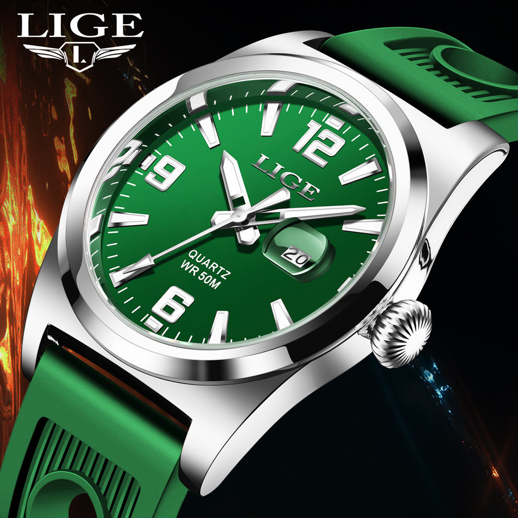Lige Brand Watch LG89124 นาฬิกาข้อมือควอทซ์ อเนกประสงค์ กันน้ํา สําหรับผู้ชาย