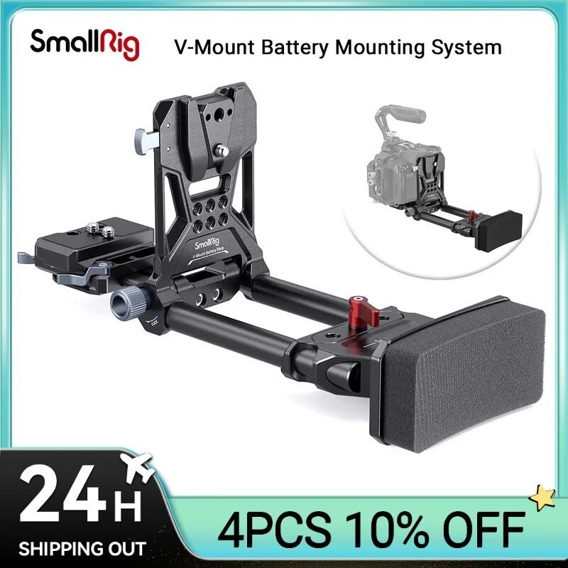 AD SmallRig V-Mount Battery Plate,V Lock Battery Mounting Plate with Quick Release Plate for Arca,Chest Pad,15mm rods,V