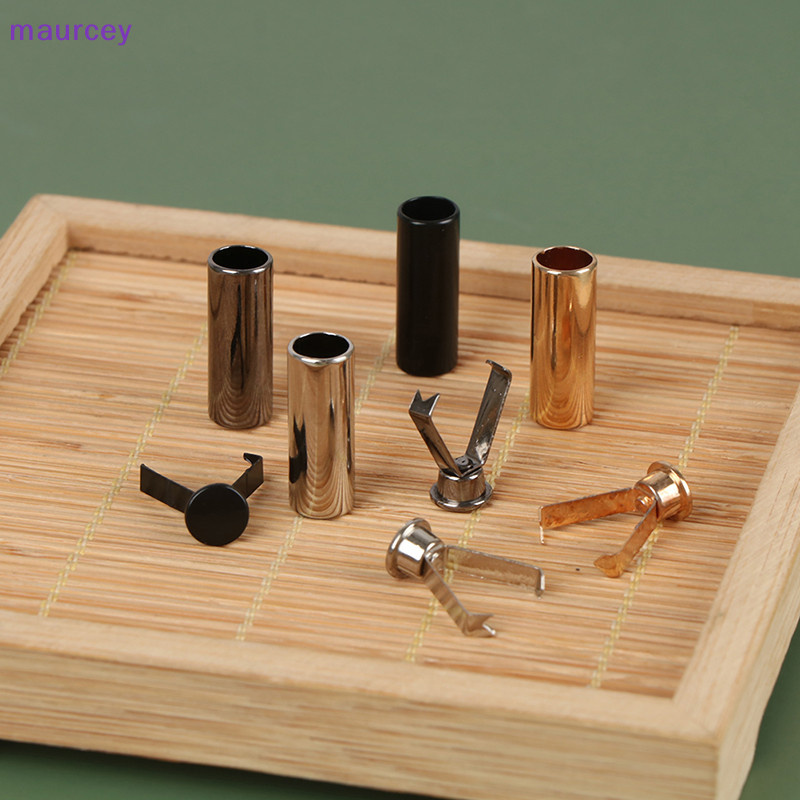 Maurcey 10 ชิ้น Diy โลหะเชือกผูกรองเท้าเสื้อผ้าเคล็ดลับทรงกระบอก Tip Protector TH