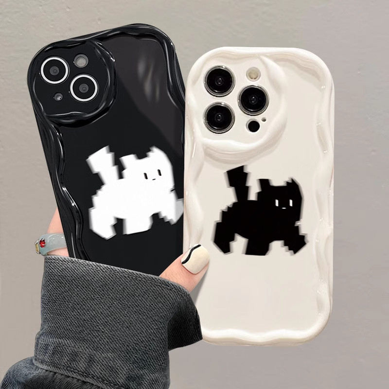 เข้ากันได้ iPhone11 13 FOR iPhone14 15 12 pro max 7 8 14 15 Plus X XR XS Max 12 13MINI ลูกแมวตกใจ TPUกรณีซิลิโคนนุ่มCASE