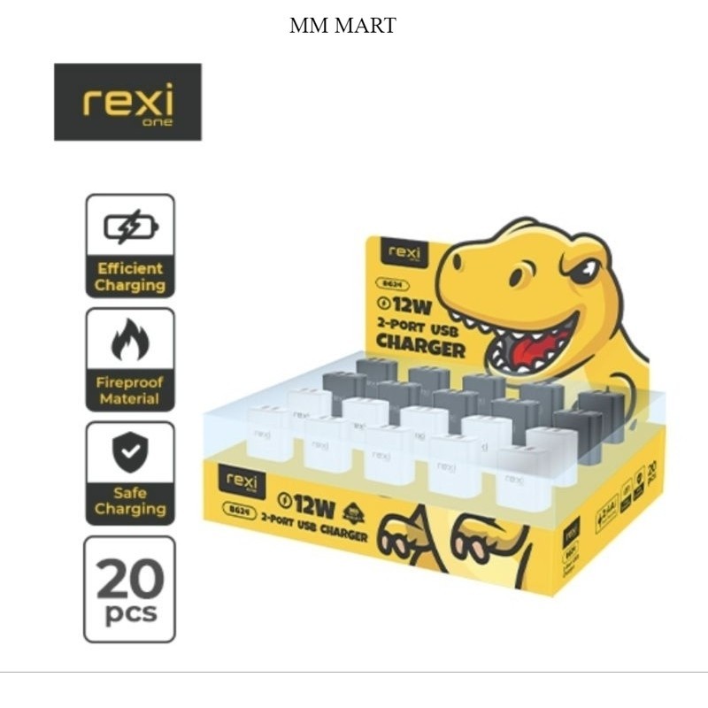 Rexi BG24 เครื่องชาร์จพอร์ตคู่ 2.4A, 20 ชิ้น ของแท้