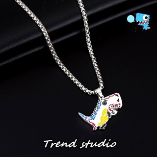 สร้อยคอไดโนเสาร์ตัวน้อยสีสันสดใส คอลเลกชันสร้อยคอแฟชั่นสไตล์…