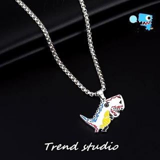 สร้อยคอไดโนเสาร์ตัวน้อยสีสันสดใส คอลเลกชันสร้อยคอแฟชั่นสไตล์ฮิปฮอป ส่งจากประเทศไทย ผลิตจากเหล็กไททาเนียมคุณภาพสูง