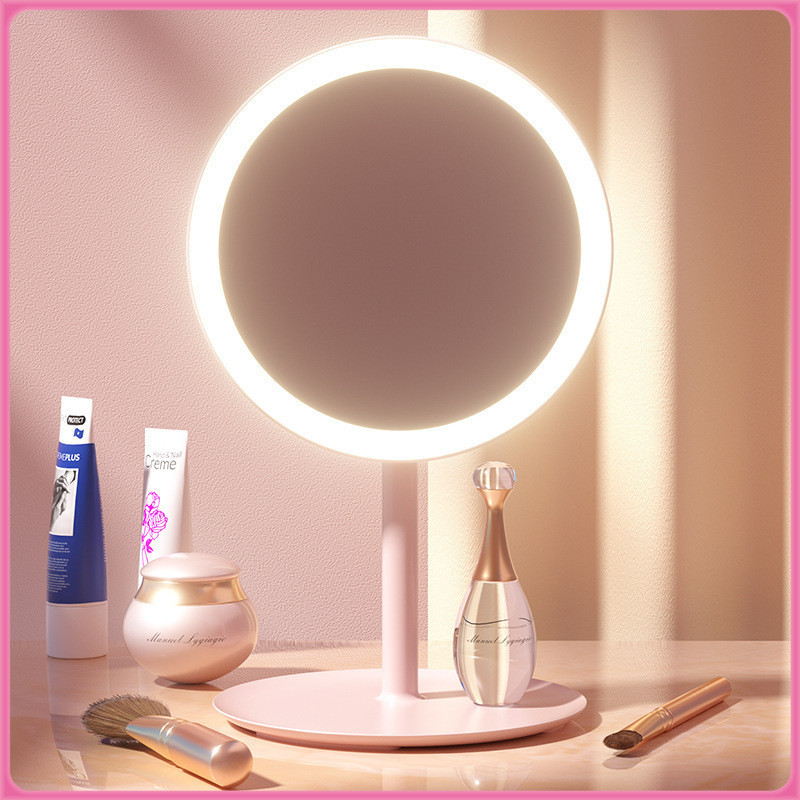 พร้อมส่ง กระจกแต่งหน้า มีถาดวางของ กระจกมีไฟ LED ปรับได้ MAKEUP MIRROR