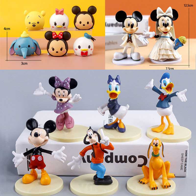 6 ชิ้น มิกกี้เมาส์ คลับเฮาส์ มินนี่เมาส์ โดนัลด์ดั๊ก เดซี่ กูฟฟี่ กูฟฟี่ แอคชั่น ฟิกเกอร์ ของเล่น โมเดล