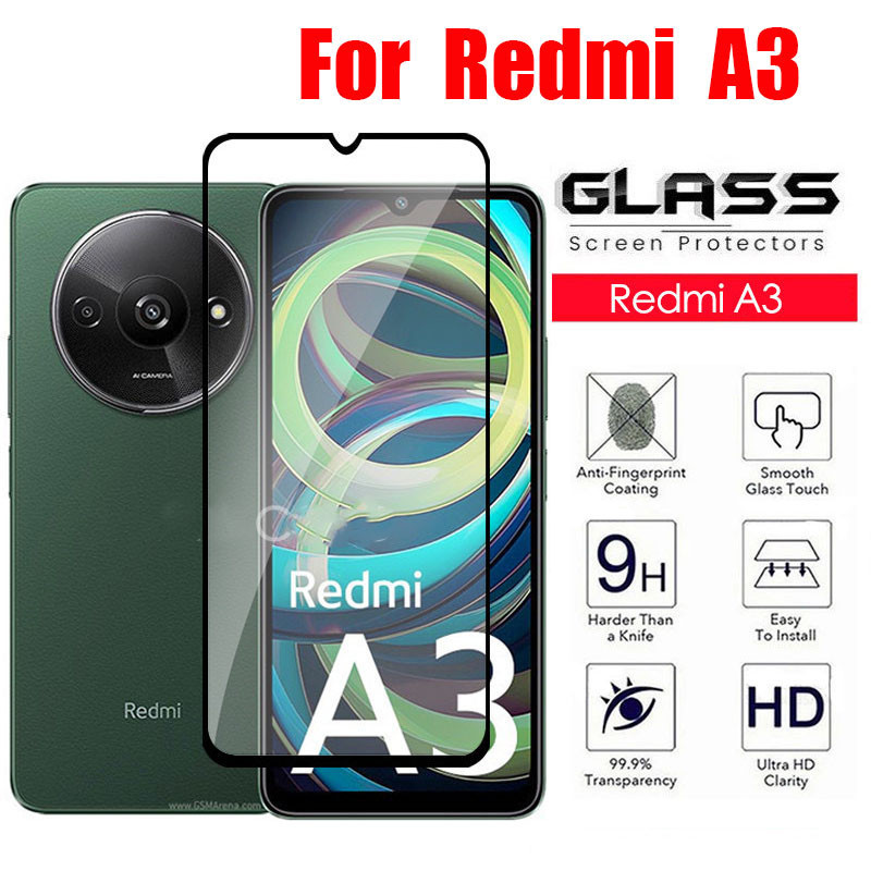ฟิล์มกระจกนิรภัยกันรอยหน้าจอ 9D เต็มจอ Redmi A3 A2Plus A1 13C 12C ตรงรุ่น สำหรับ XIAOMI RedmiA3 กระจกนิรภัยกันรอยหน้าจอ
