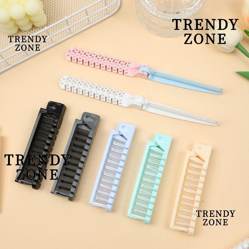 Trendyzone หวีพับ กระเป๋า, แปรงตัดผม, หวีจัดแต่งทรงผม, แปรง เครื่องมือทําผม หวีเคราสองหัว