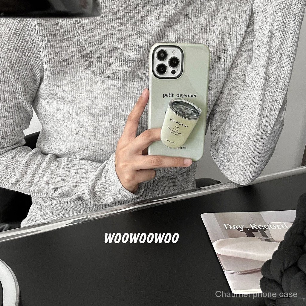 เคสโทรศัพท์มือถือแบบแข็ง สองชั้น กันกระแทก ลายกาแฟ สําหรับ Iphone 15Promax 15Pro 14 Pro Max 14 plus 