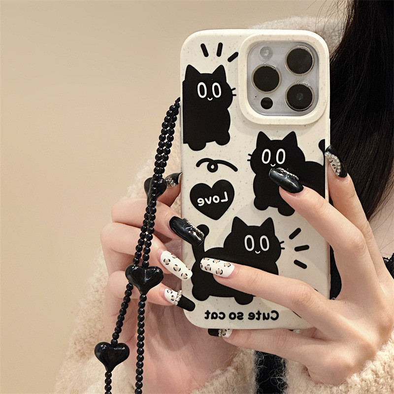 พร้อมสร้อยข้อมือ-Case For iPhone 11 15 Pro Max 8 7 Plus 12 13 14 Pro Max XS Max XR เคสป้องกันโทรศัพท์มือถือป้องกันการตก