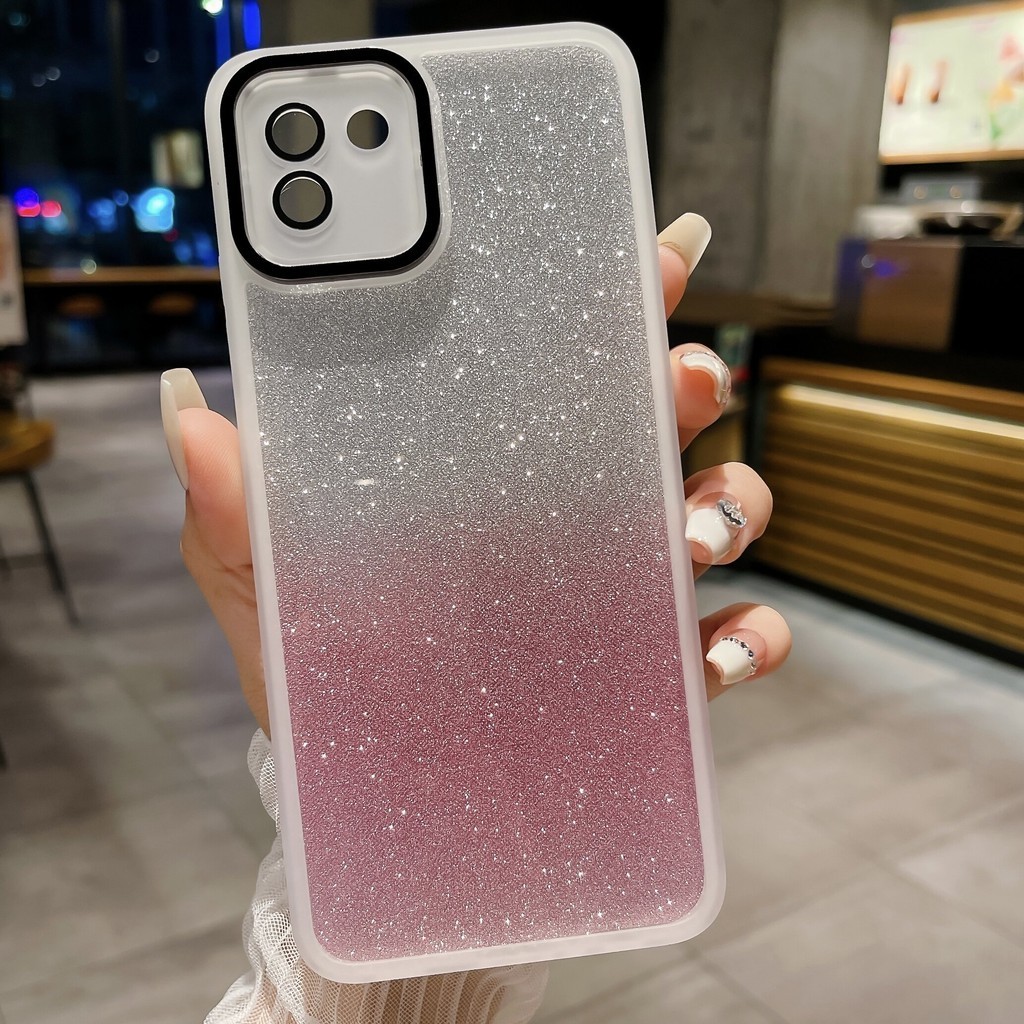 เคสโทรศัพท์มือถือแบบนิ่ม ใส กันรอยเลนส์กล้อง ไล่โทนสี สําหรับ Samsung A03 SM-A035F SM-A035F DS SM-A0