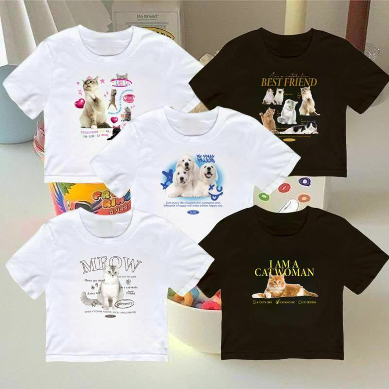 （จัดส่งตลอด 24 ชั่วโมง）Angle Official Baby Tee ครอปผ้าคอตตอน เสื้อยืดครอป BT4