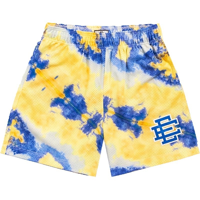Eric Emanuel แบรนด์อินเทรนด์ EE Fitness Shorts Men Muscle Sports Cropped Pants Casual Beach Mesh